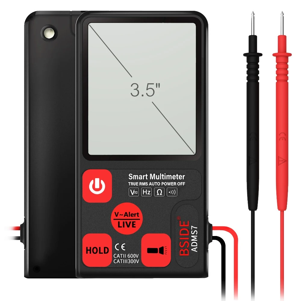 ADMS7 Напряжение тестер 3,5 ''большой ЖК-дисплей цифровой Смарт мультиметр 3 он-лайн Дисплей TRMS 6000 отсчетов DMM с Аналоговая гистограмма