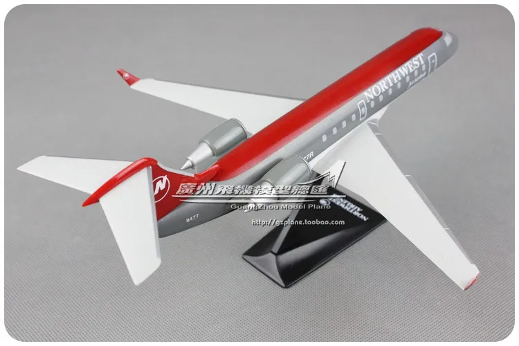 Американский Northwest Airlines NWA Jet Airlink CRJ-200 1: 100 Пластиковые собранные Самолеты Модель 28 см для коллективного самолета