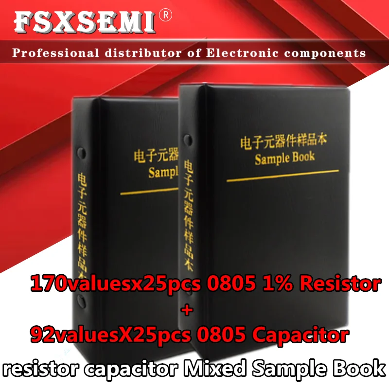 170valuesx25шт = 4250 шт 0805 SMD резистор 0R ~ 10 м 1% + 92valuesx25шт 2300 0.5пФ 22 мкФ конденсатор