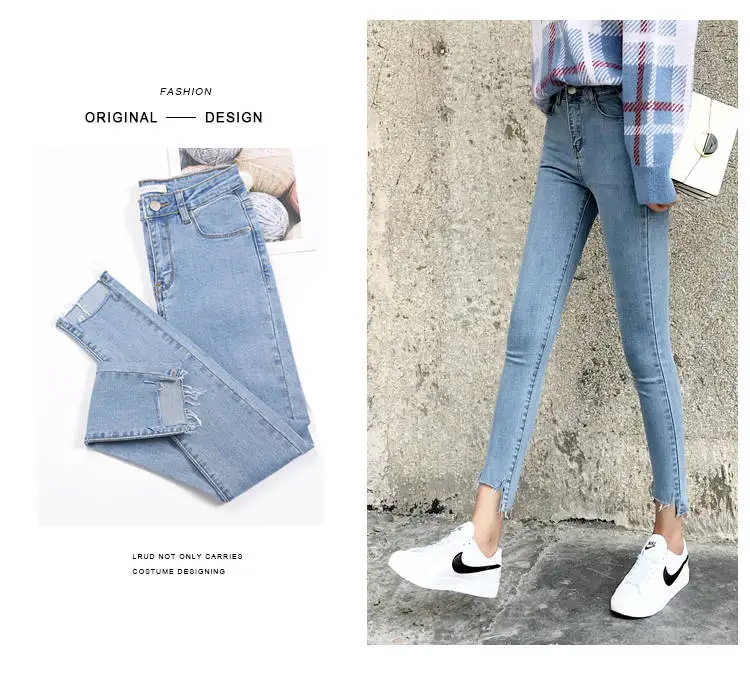 Летние женские джинсы с высокой талией обтягивающие джинсы для женщин высокоэластичные брюки стрейч джинсы светло-голубые джинсы