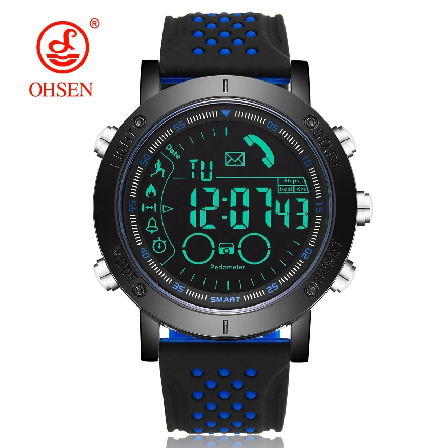 

OHSEN Outdoor Sport Smart Watch Men Digital Watch Men Pedometers Bluetooth Call Reminder Alarm LED Male Clock Relogio Masculino