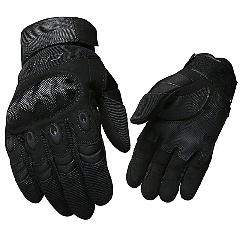 Тактические жесткие перчатки без пальцев, противоскользящие велосипедные армейские военные страйкбольные Пейнтбольные боевые перчатки для стрельбы на полпальца, мужские перчатки - Цвет: Черный