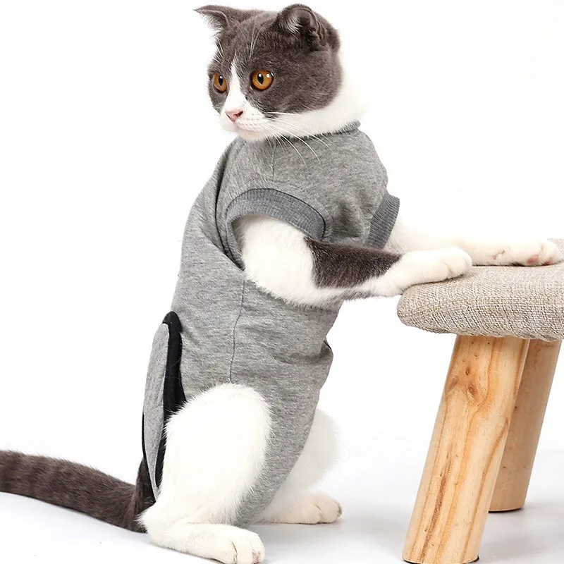 Одежда для восстановления кошек хлопчатобумажная одежда для домашних питомцев для маленьких кошек после хирургического костюма кошки пальто котенка наряд костюм Mascotas