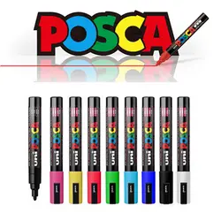 3 шт./партия Mitsubishi Uni Posca PC-5M маркер краски-средний Tip-1.8mm-2.5mm 17 цветов Доступные художественные маркеры офисные школьные принадлежности