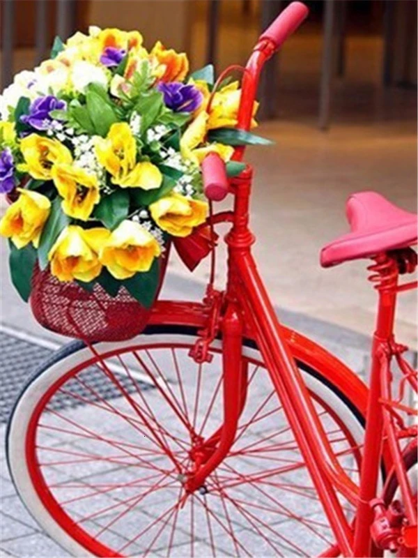AZQSD 5D алмазная вышивка велосипед DIY ручной работы подарок алмазная живопись цветок полный квадратный бурение украшение дома полный набор - Цвет: 3455