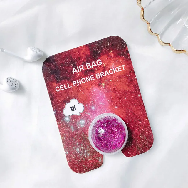 Phone Holder Starry Sky Sands Ring Expanding Stand Finger Grip Bracket Base Finger Top Support Mobile Phone Bracket Clip Mount - Цвет: Розовый