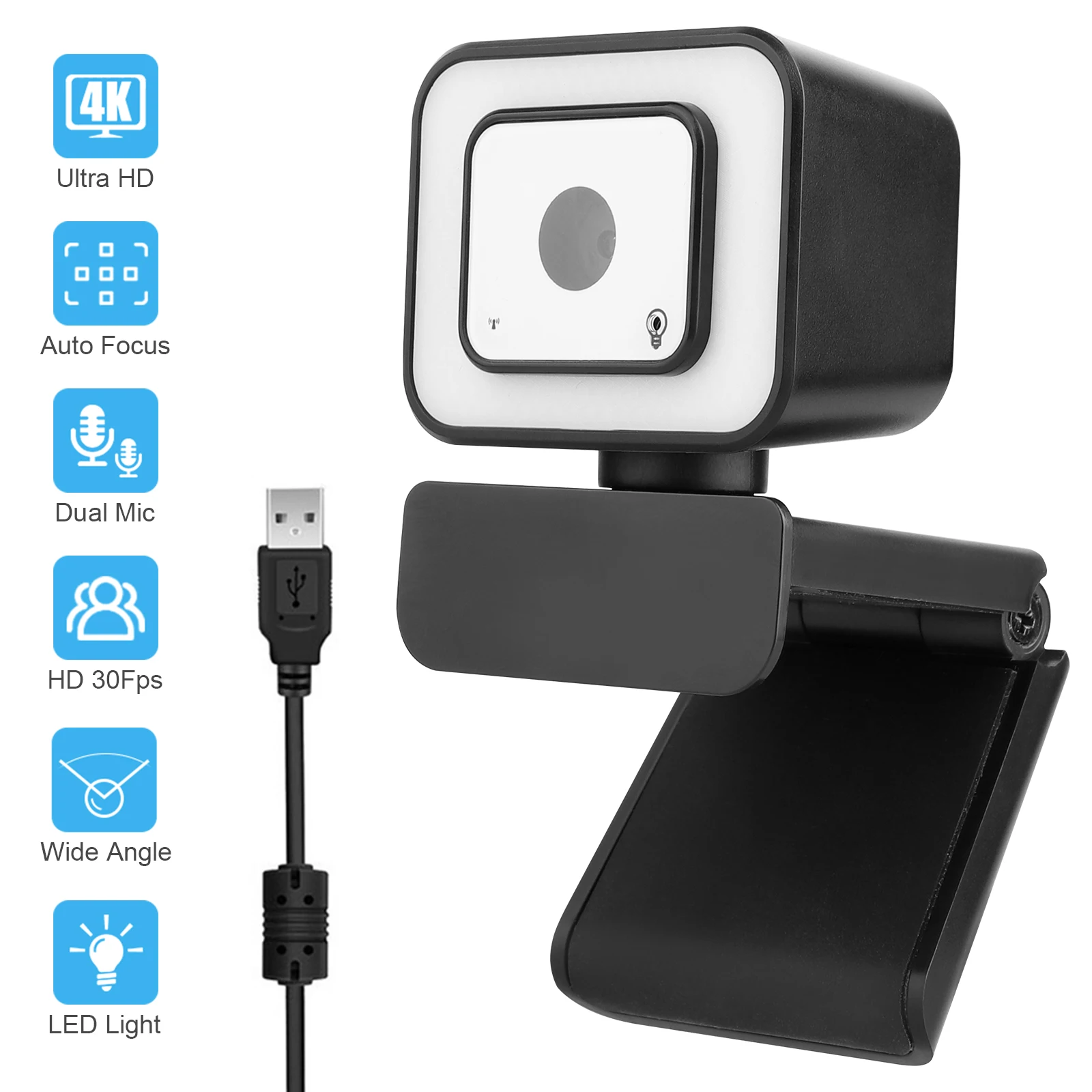 

HD 1080P Webcam Computer PC Web Camera With Microphone For Live Broadcast Video Calling Conference Workcamara Fill Light Webcam