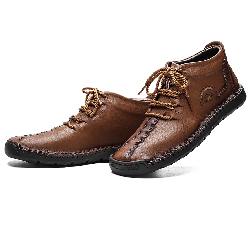 Высококачественные зимние ботинки мужские меховые теплые высокие