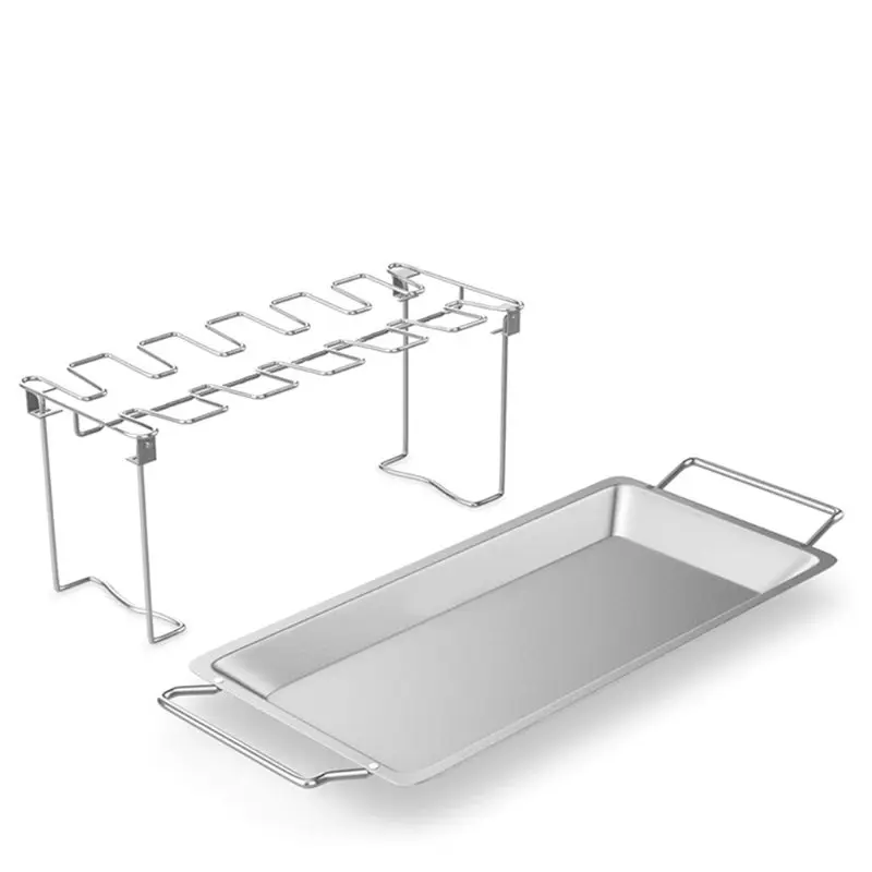 

Tools Chicken Wing Leg Rack for Grill Smoker Oven Stainless Steel Vertical Roaster Stand in BBQ Safe Barbecue Accessories grill