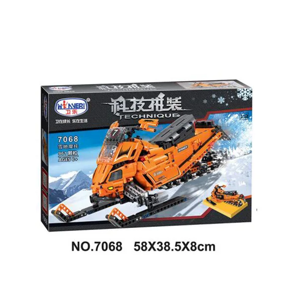 

Wei le Science And Technology Assembled Building Blocks ENLIGHTEN Fight Inserted Model Engineering Vehicle Boy Gift 7068 Snowfie