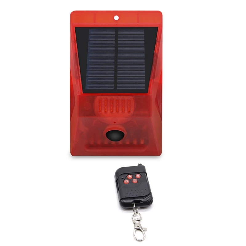 Solar Strobe Light with Remote Control,Solar Alarm Light Sound Alarm