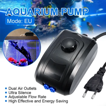 

220V 3W EU/UK/US Plug Submersible Water Pump Aquarium Fountain Air Fish Pond Tank 1pcs AdjusT Flow Rate Aquarium Oxygen Device