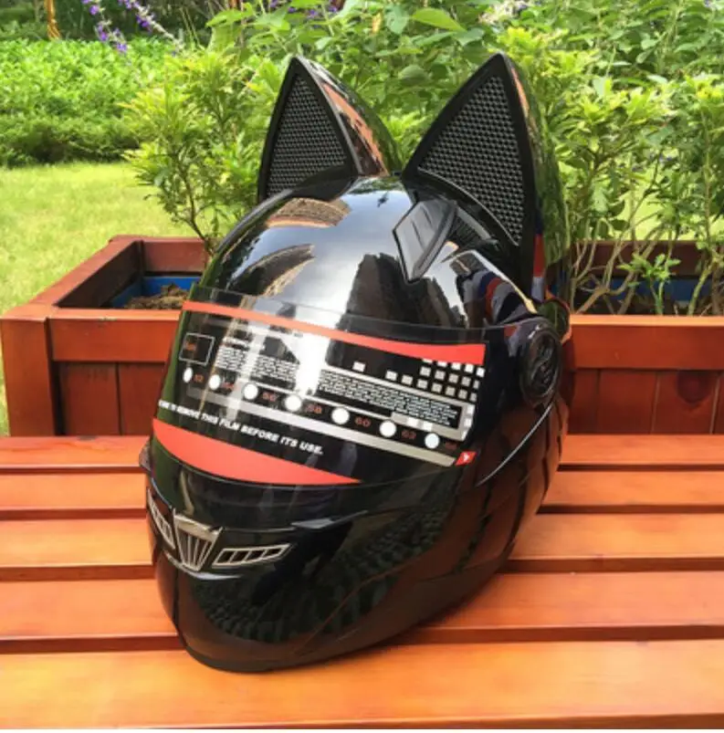 Мотоциклетный шлем NITRINOS с кошачьими ушками для мужчин и женщин всесезонный