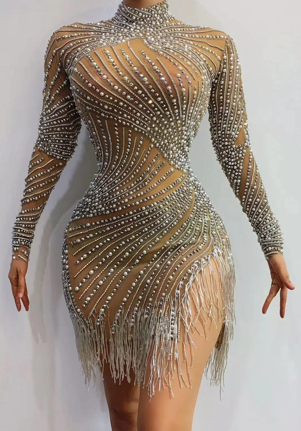 rhinestone bodycon dress