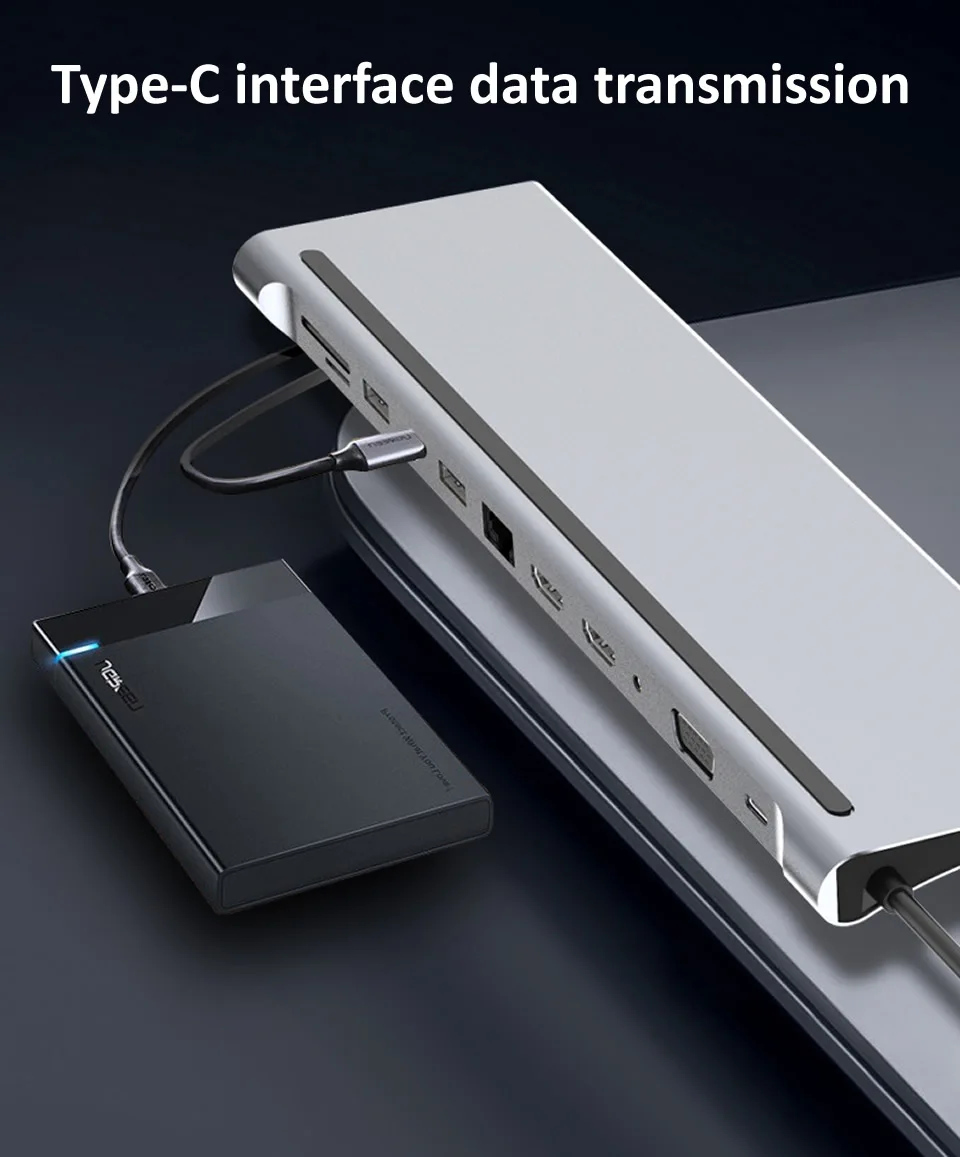 12 IN 1 MST Type C HUB to HDMI USB 3.0 HUB Dock