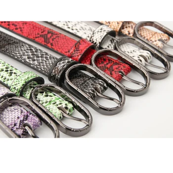

105x1.9cm High Quality Female Pu Leather Snake Waist Belt Women Hot Designer Belts For Women's Dress Cinto Feminino