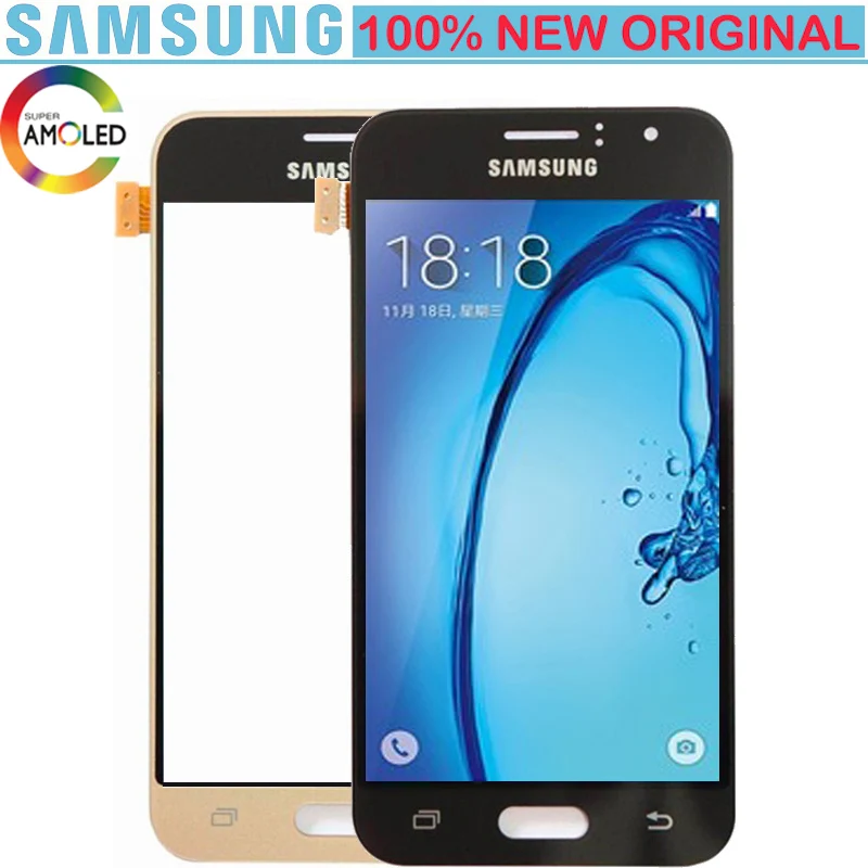 100% AMOLED 4 5 ''ЖК дисплей в сборе для SAMSUNG Galaxy J1 2016 LCD J120 J120F j120M J120H сменный сенсорный