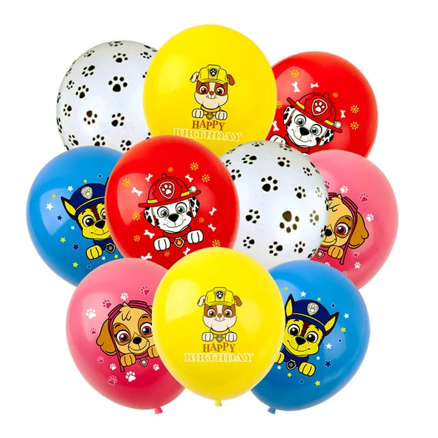 Paw Patrol Birthday Party Balloons Toy Birthday Banner For Kids Boys Girls Party Decoration Paper Cup Plate Tableware Supplies 10PCS