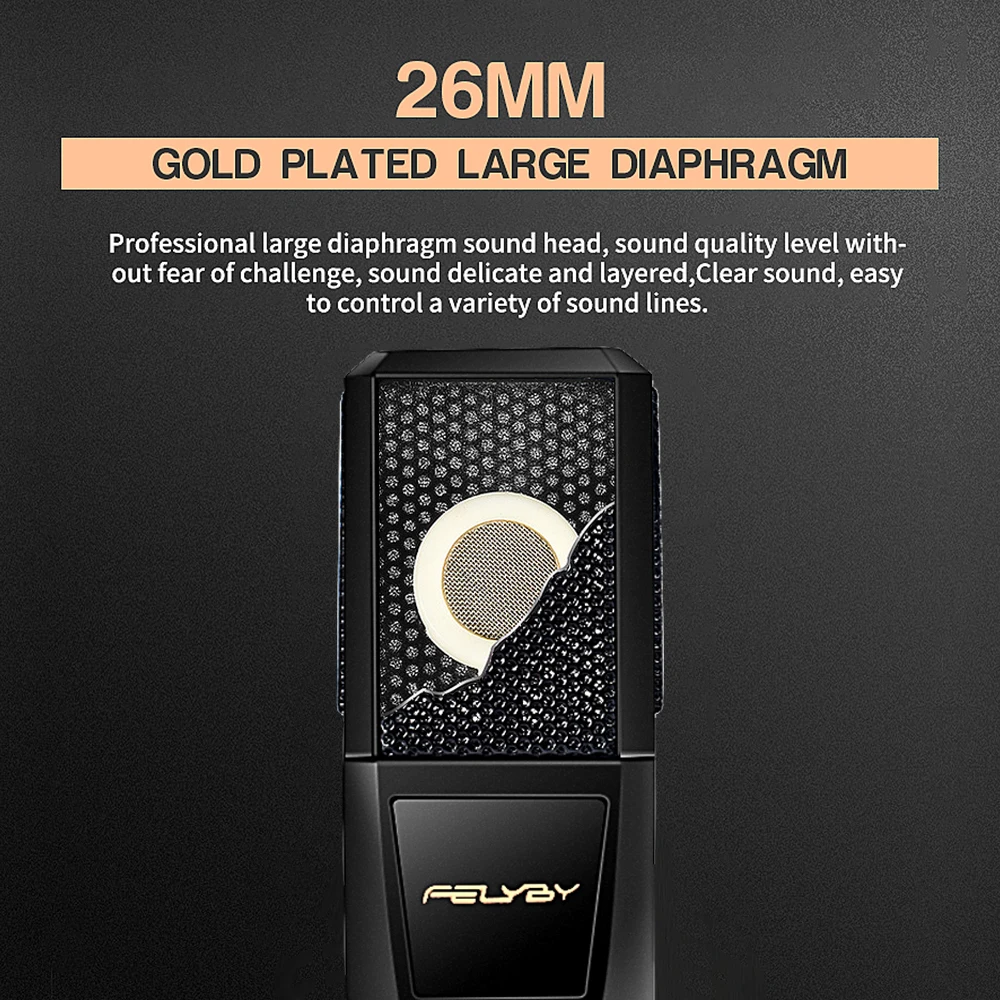 Конденсаторный микрофон FELYBY BM1000 для караоке/ноутбука/ПК Студийный записи