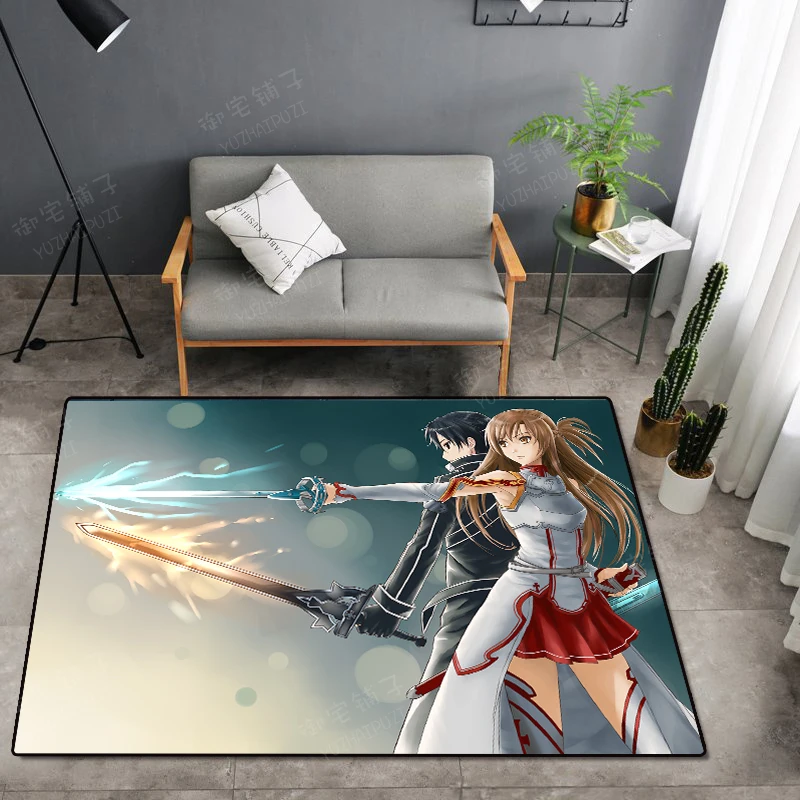 Мультфильм SAO Sword Art онлайн ковер для спальни коврик нескользящий коврик мультяшный подарок