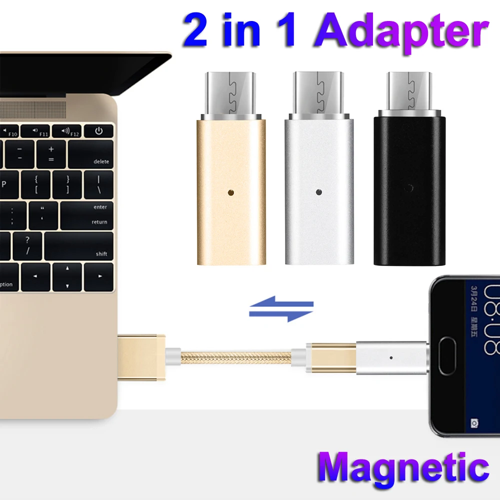 Новое поступление 3 в 1 Магнитный Micro USB Type C зарядный адаптер для Android IOS