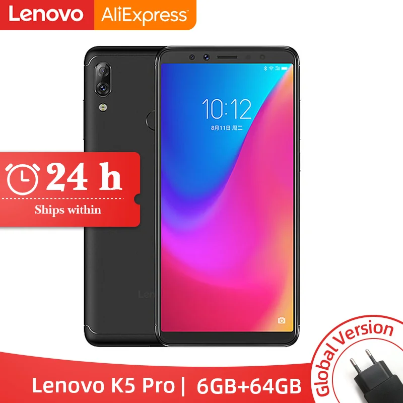 Глобальный Встроенная память lenovo K5 Pro 6 Гб 64 Snapdragon 636 Octa четыре ядра смартфон