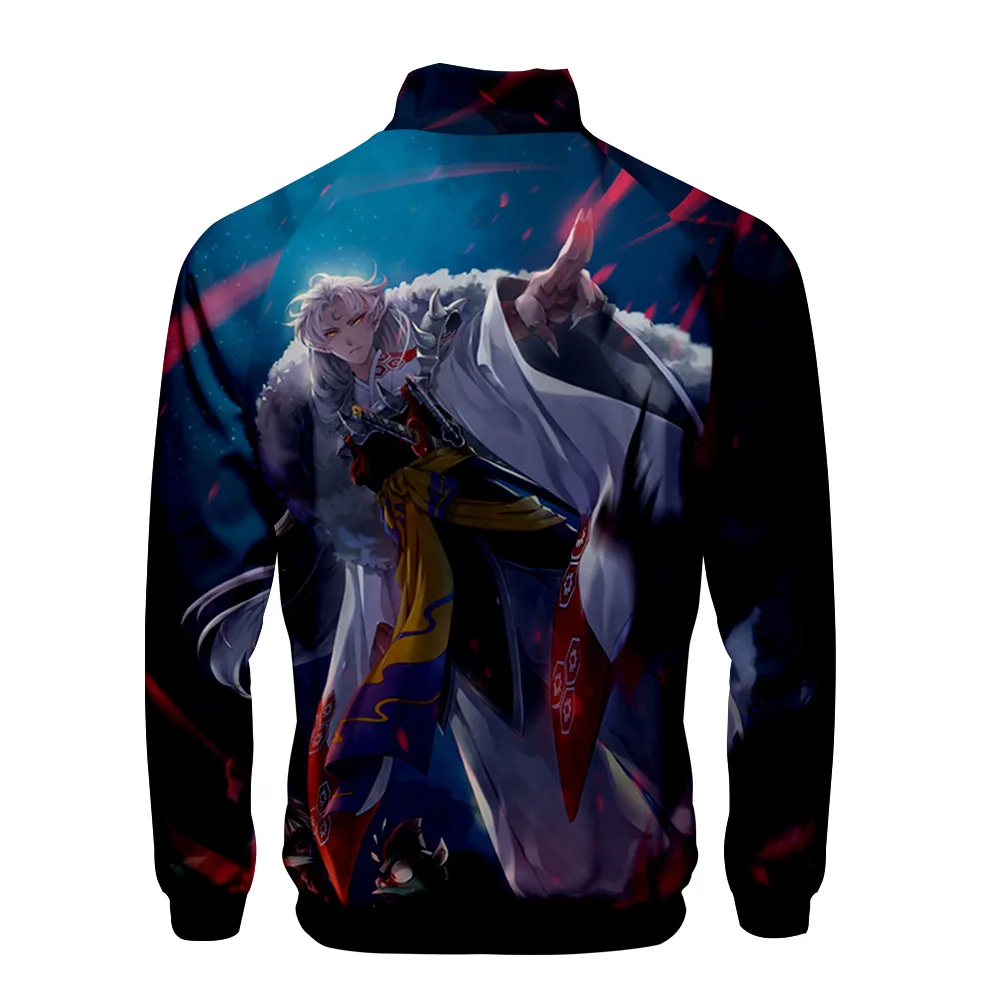 Inuyasha, 3D принт, стоячий воротник, куртка на молнии для мужчин и женщин, модная Толстовка Inuyasha, Ainme, длинный рукав, куртки, одежда, новинка