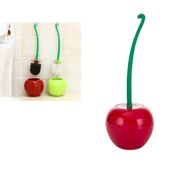 

Portable Cherry Shape Lavatory Bathroom Toilet Brush & Holder Set Cleaning Tool Kit Cute Shape 2 Colors Home Tools