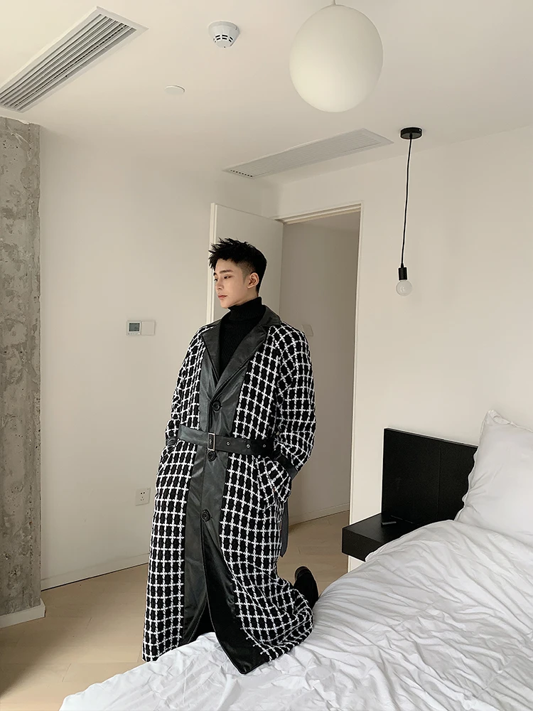 M-XL! Пальто, длинный стиль, корейский Британский Стиль, принт в виде тысячи птиц, модный тренд, повседневная Корейская красивая ветровка