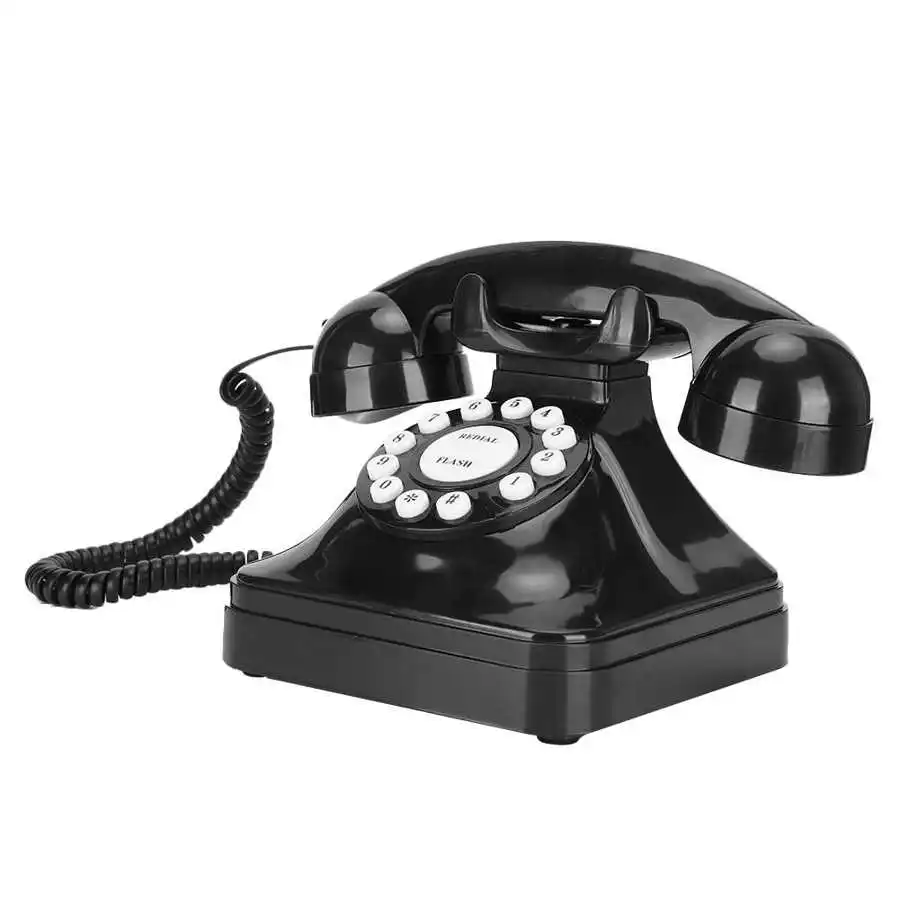 Retro Telephone Vintage Desk Fixed Landline Corded Phone with Re-Dial Flash for Home Office Hotel Use | Компьютеры и офис