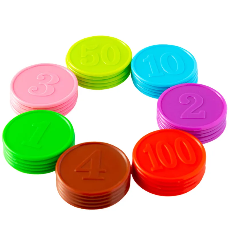 10pcs/lots!Plastic Poker Chip for Gaming Tokens Plastic Coins Family Club Board Games Toy Creative Gift For Children