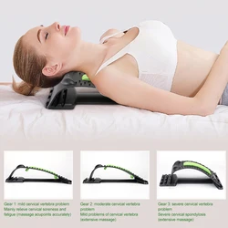 Cervical Vertebra Stretcher Pain Relief Support Stimulator Black Green Cervical Orthosis Relaxing Stretching Massager Adjustable