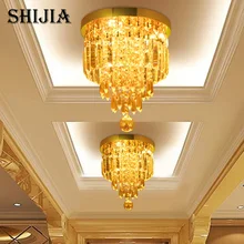 Итальянский свет роскошный круглый прозрачный страз потолочный светильник для коридора освещение украшения спальни