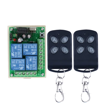 

DC12V 10A 4 Channel RF Wireless Remote Control Relay Switch/Radio System Receiver&Transmitter 315Mhz/433Mhz