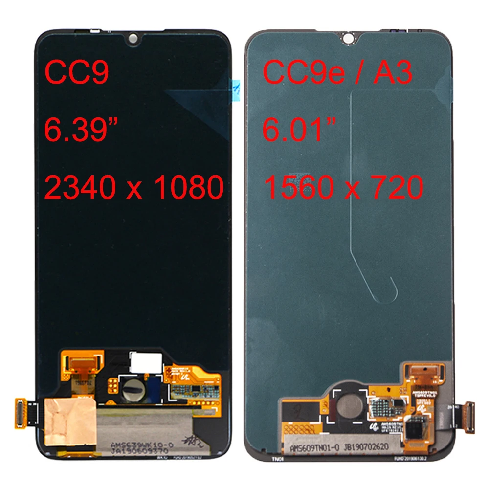 ЖК-дисплей Super AMOLED для Xiao mi CC9e CC9 A3 Xiaomi mi CC9 mi CC9e mi A3 ЖК-дисплей сенсорный экран панель с рамкой