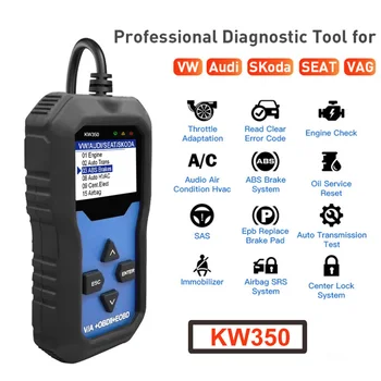 

Scanner Car Engine Breakdown Code Reader KW350 V007 OBD2 Car Diagnostic Scanner Oil Reset Light Service EPB Fault Diagnostic Too