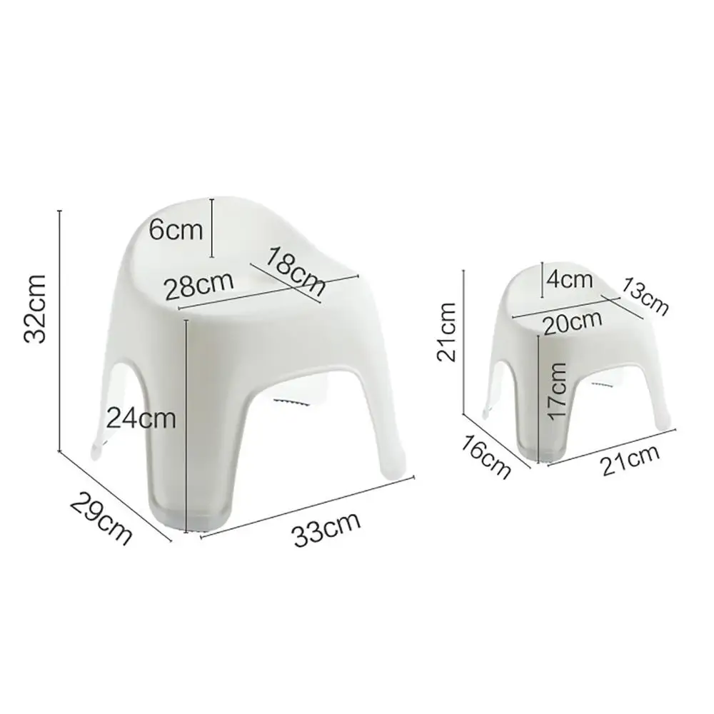 Baby Footstool Plastic Backrest Stool Non-slip Change Shoe Bench