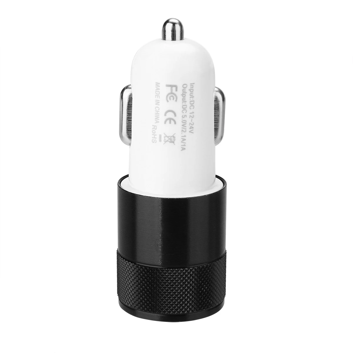 New Compatible DC 12-24V 2.1A 1.0A Aluminium Dual USB-port USB Universal Car Charger Adapter Suitable For i-phone6/6s/5