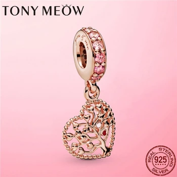 

Hot New 925 Sterling Silver Tree of Love Dangle Charm fit for Original pandora Bracelet Necklace Silver 925 jewelry Making Gift