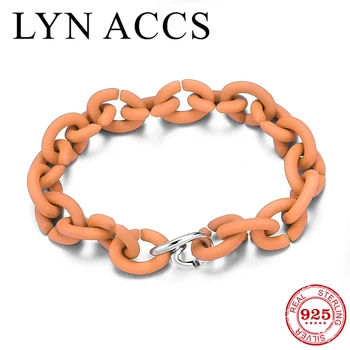 

New European Charm Womens Bracelets Silver Original Beads Orange Hard Rubber x Bracelets Jewellery