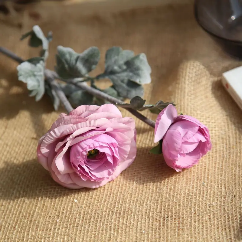 DIY Камелия искусственный цветок для свадьбы украшение для дома цветы свадьба домашний коллокации Декор DIY свадебный букет D40 - Цвет: Фиолетовый