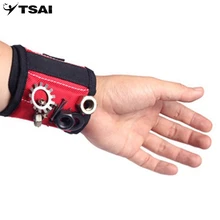 Магнитный браслет встроенный с двумя сильными магнитами и регулируемая нейлоновая наклейка ремешок для удерживания винтов сверление ногтей Биты