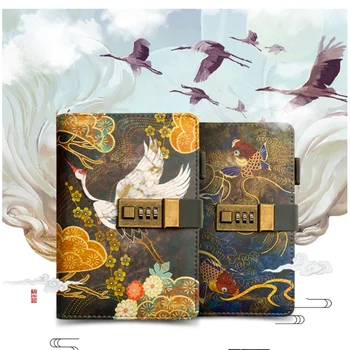 

2019 Diary A6 Notebook With lock Art Thickened Creative Loose-leaf Notebook Notepad Gift Box School Office Supplies