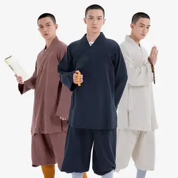 

Monk Clothing Men Coat Lohan Shirt Cotton Suit Linen Lohan Gown Set Linen Monk Clothes Men And Women Monk Clothes Navy Blue