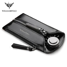 Модные 5 колец мужской держатель для ключей Автомобильный ключ кошелек кожаный бумажник PL307