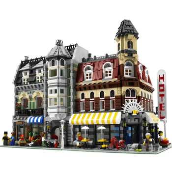 

Moc City Street Cafe Corner Building Blocks Compatible With 15002 Creator Expert Struct Toys For Children Holiday Education Gift