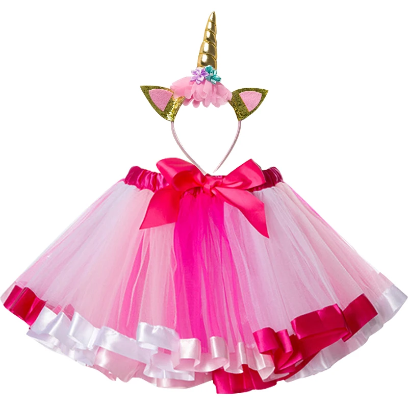 Летние комплекты одежды с юбкой-пачкой с единорогом для маленьких девочек детская одежда для дня рождения и вечеринки для маленьких девочек от 1 до 8 лет комплект с радугой для принцессы