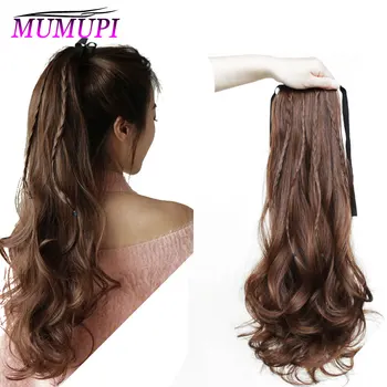 

MUMUPI artificial synthetic curly ponytail long fake hair pony tail ponny clip extension tress poney hair extensions