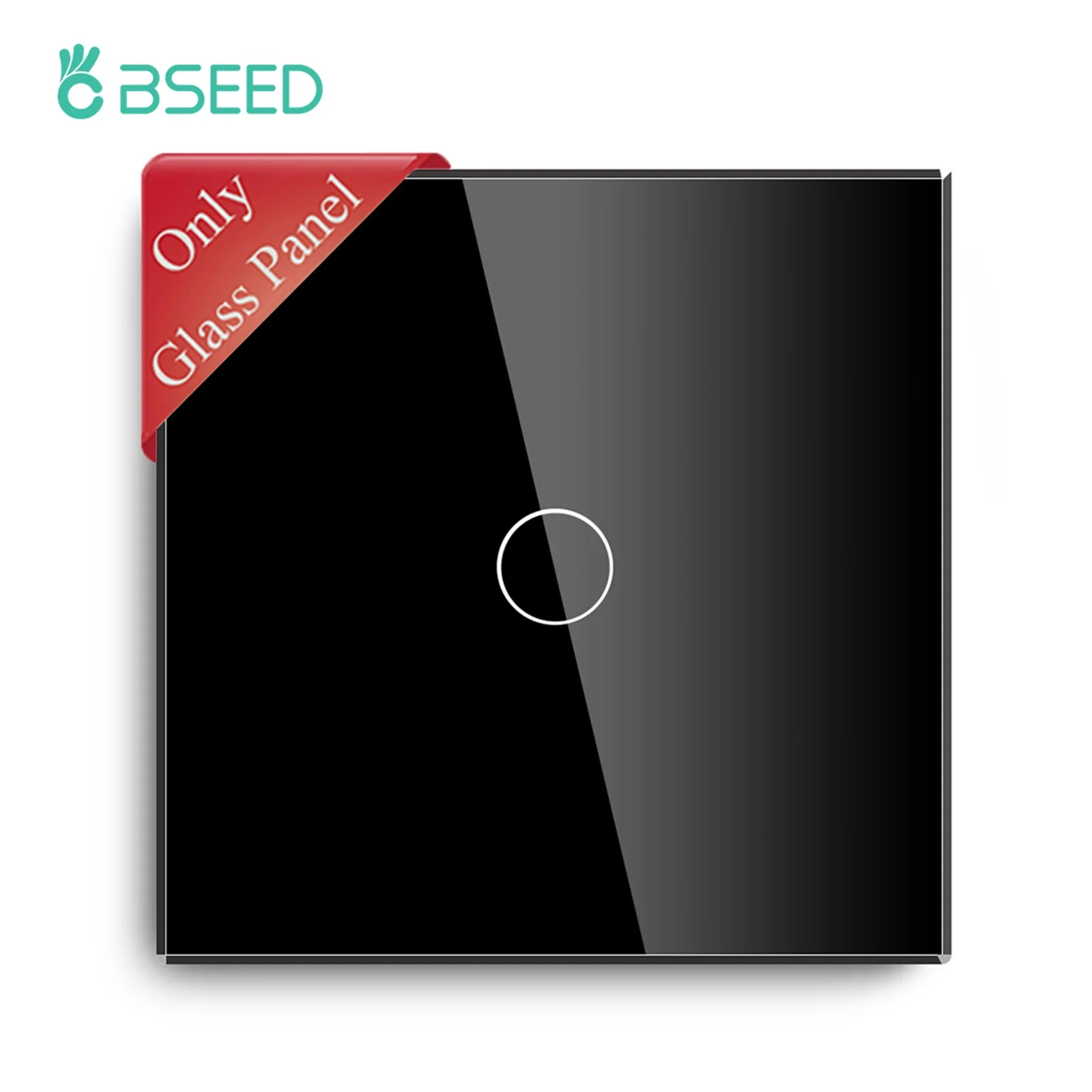 

BSEED Crystal Glass UK EU Standard 86 mm 1 Gang 2 Gang 3 Gang Glass Panel Black Glass Panel Only