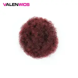 Valenwigs афро слоеный короткий кудрявый шиньон волос булочка на шнурке в синтетическом хвосте с зажимами 15 цветов для черных волос